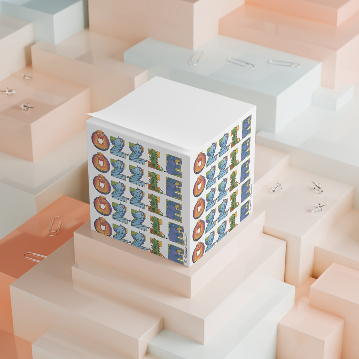Personalized Sticky Note Cube Animal Alphabet