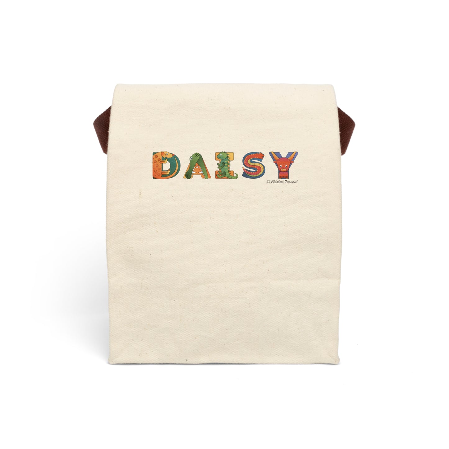Personalized Canvas Lunch Bag With Strap - Animal Alphabet - Childhood Treasures