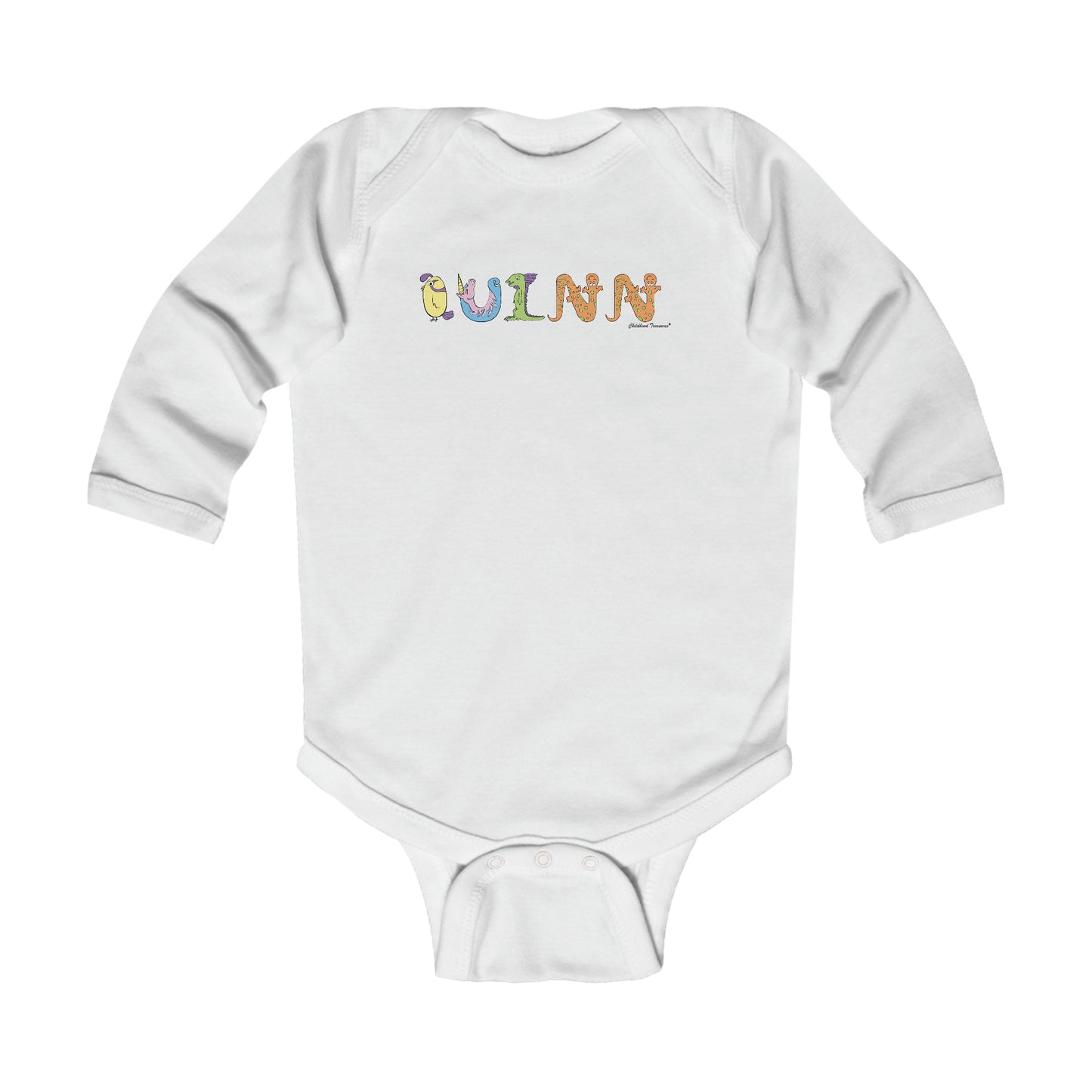 Personalized Infant Long Sleeve Bodysuit - Animal Alphabet - Childhood Treasures
