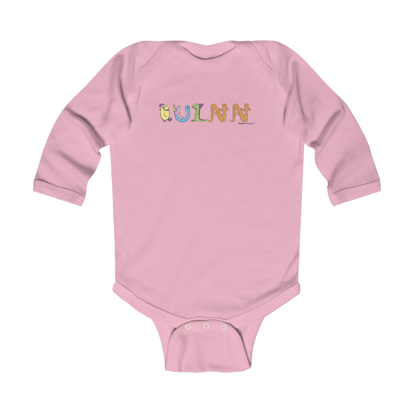 Personalized Infant Long Sleeve Bodysuit - Animal Alphabet - Childhood Treasures