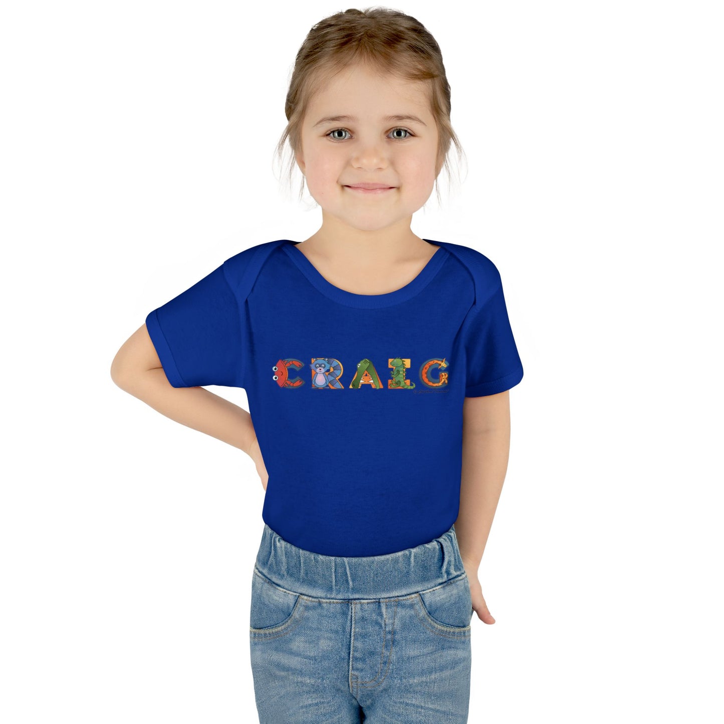 Personalized Infant Baby Rib Bodysuit - Animal Alphabet - Childhood Treasures