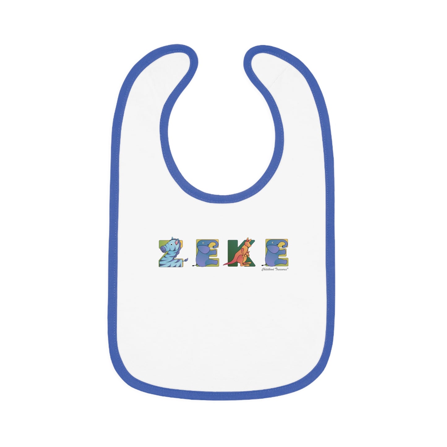 Personalized Trim Jersey Bib - Animal Alphabet - Childhood Treasures