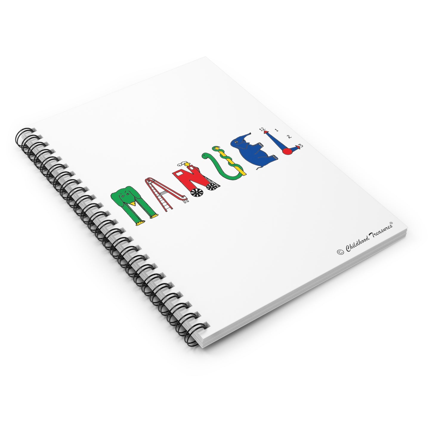 Personalized Spiral Notebook - Ruled Line - Original Alphabet - Childhood Treasures