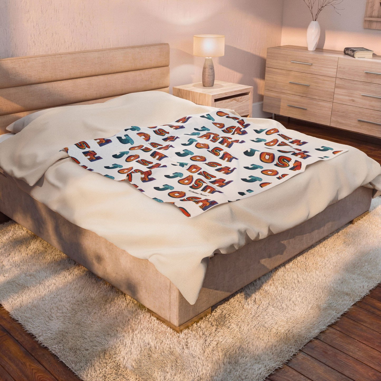 Personalized Velveteen Plush Blanket - Animal Alphabet