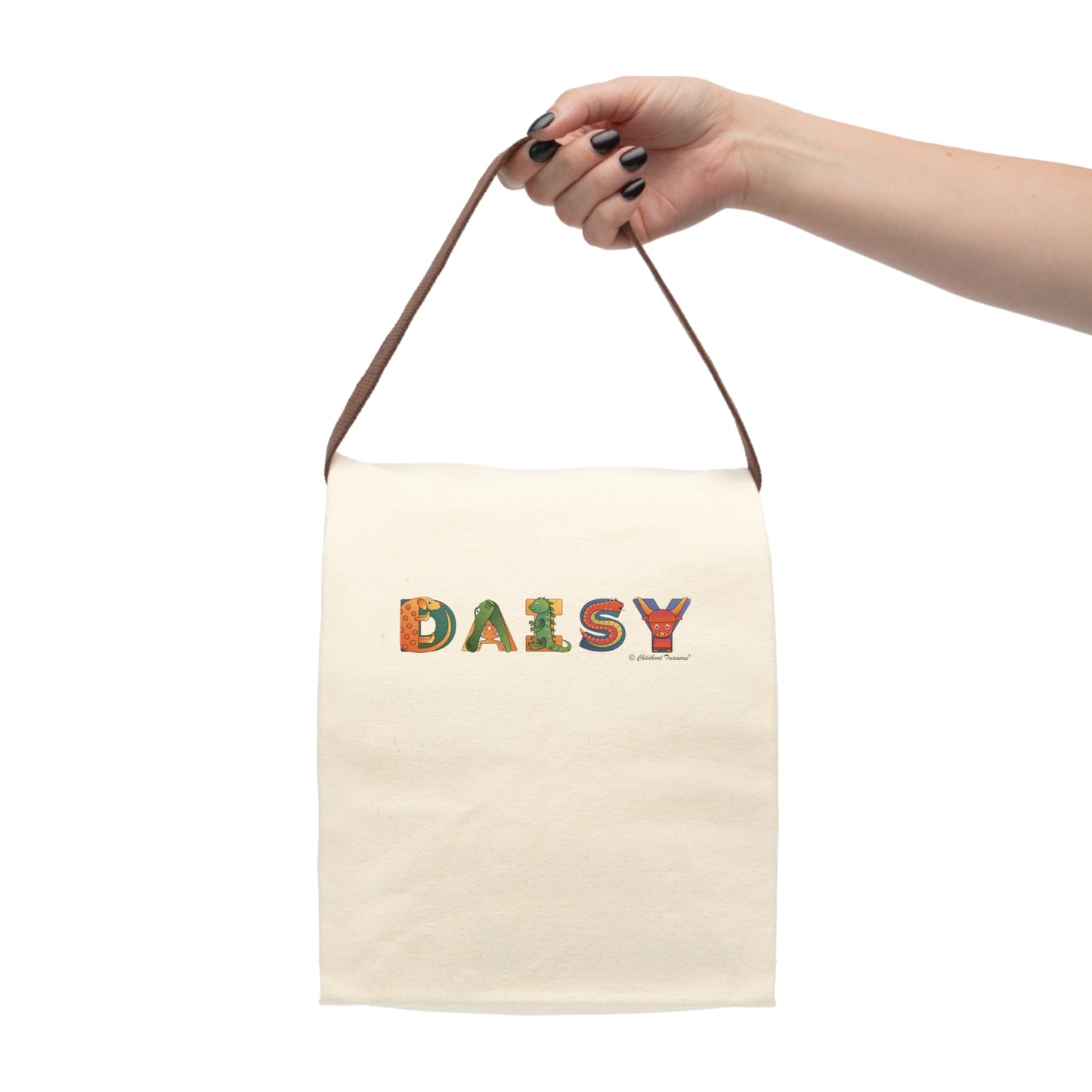 Personalized Canvas Lunch Bag With Strap - Animal Alphabet - Childhood Treasures