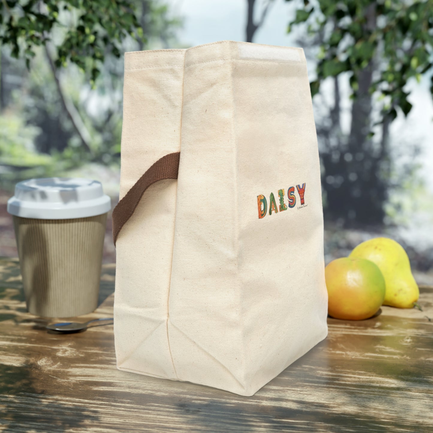 Personalized Canvas Lunch Bag With Strap - Animal Alphabet - Childhood Treasures