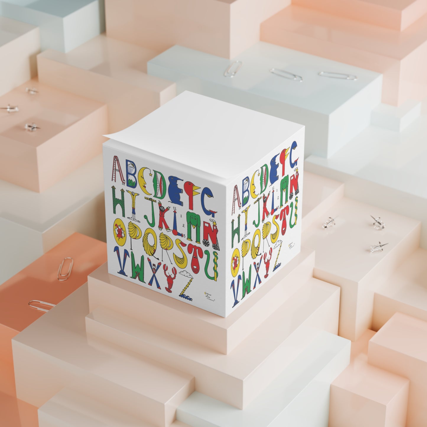 Alphabet Sticky Note Cube Original Alphabet