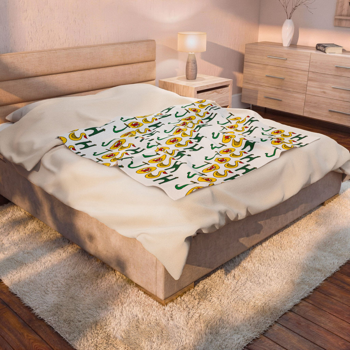 Personalized Velveteen Plush Blanket - Original Alphabet