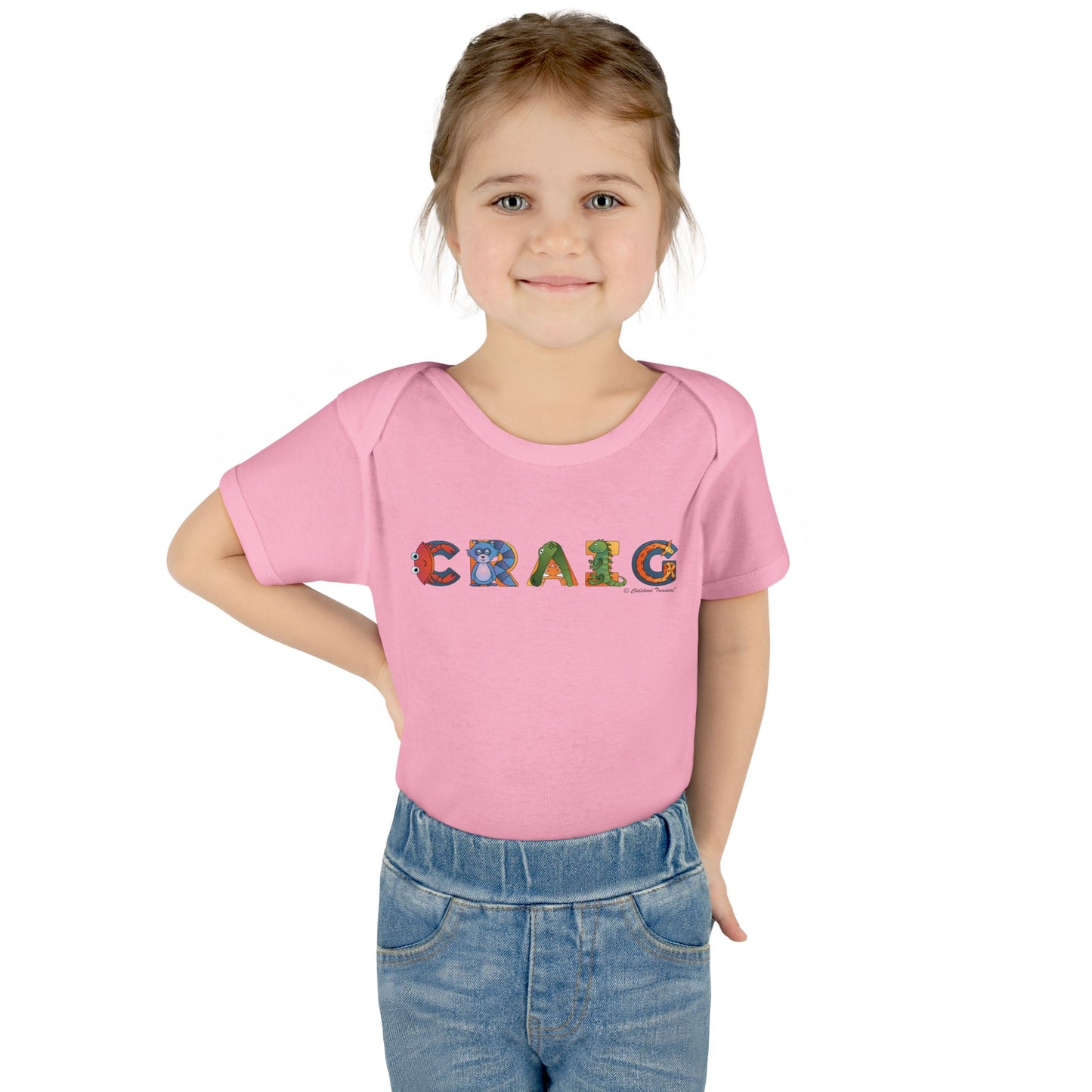 Personalized Infant Baby Rib Bodysuit - Animal Alphabet - Childhood Treasures