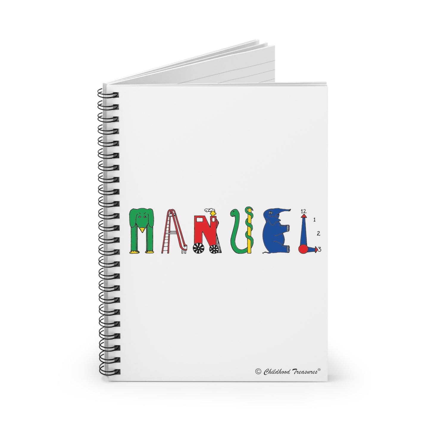 Personalized Spiral Notebook - Ruled Line - Original Alphabet - Childhood Treasures