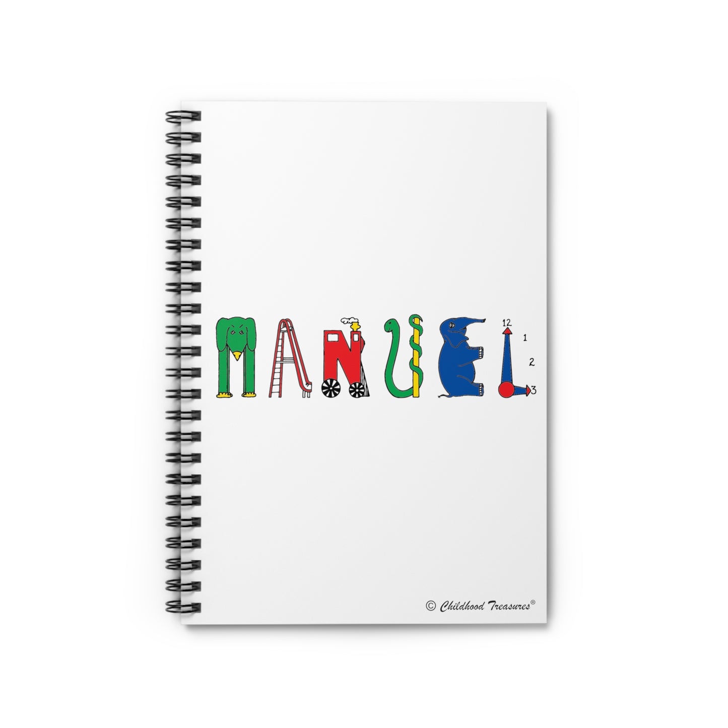 Personalized Spiral Notebook - Ruled Line - Original Alphabet - Childhood Treasures