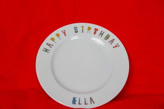 Happy Birthday Plate - Personalized