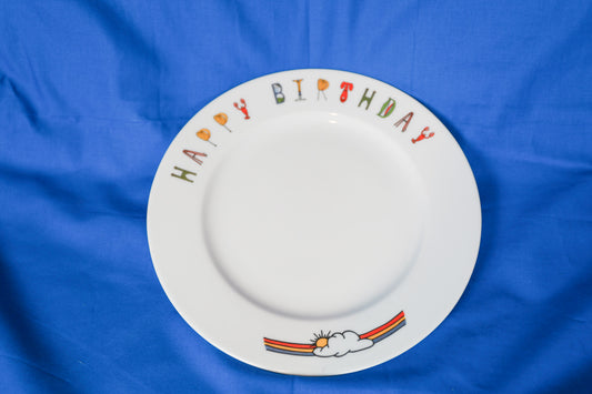 Happy Birthday Plate (Rainbow)