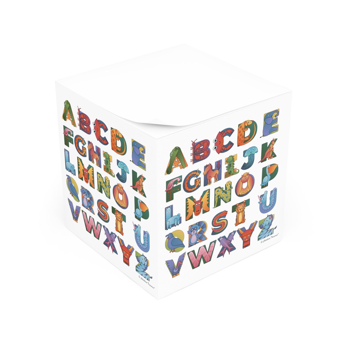 Alphabet Sticky Note Cube - Animal Alphabet
