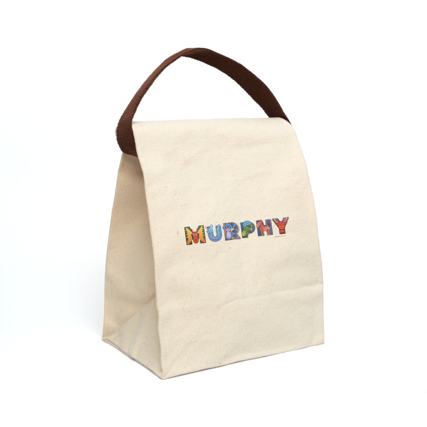 Canvas Personalized Lunch Bag With Strap - Animal Alphabet