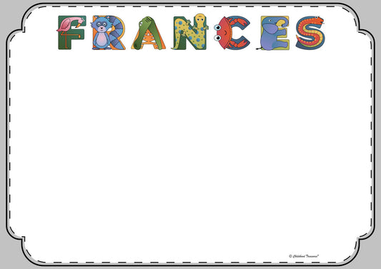 Personalized Flat Thank You Cards (envelopes included) - Animal Alphabet