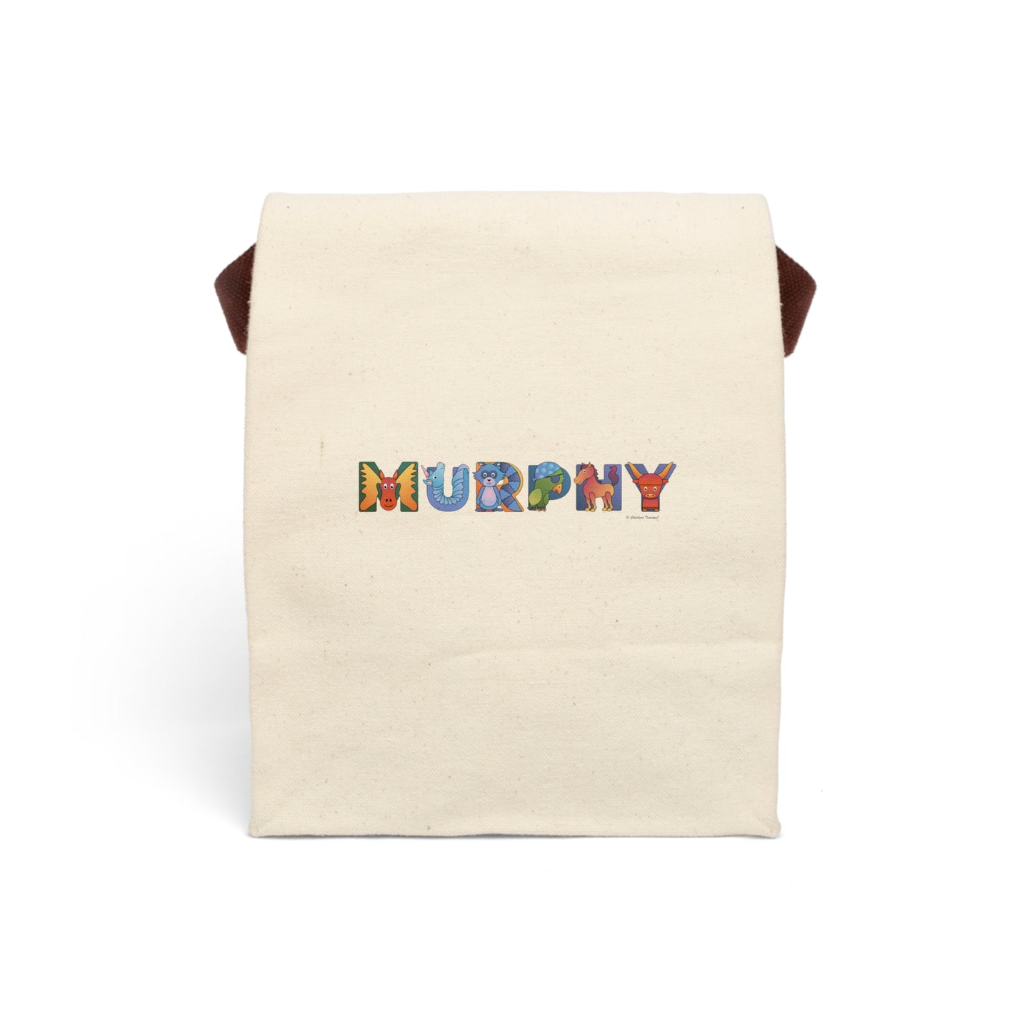 Canvas Personalized Lunch Bag With Strap - Animal Alphabet