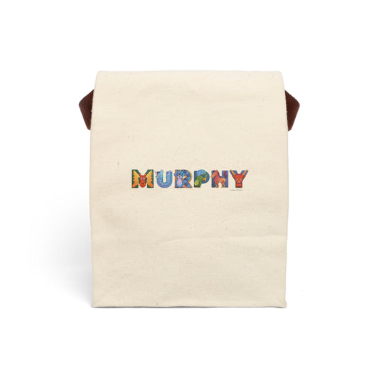 Canvas Personalized Lunch Bag With Strap - Animal Alphabet
