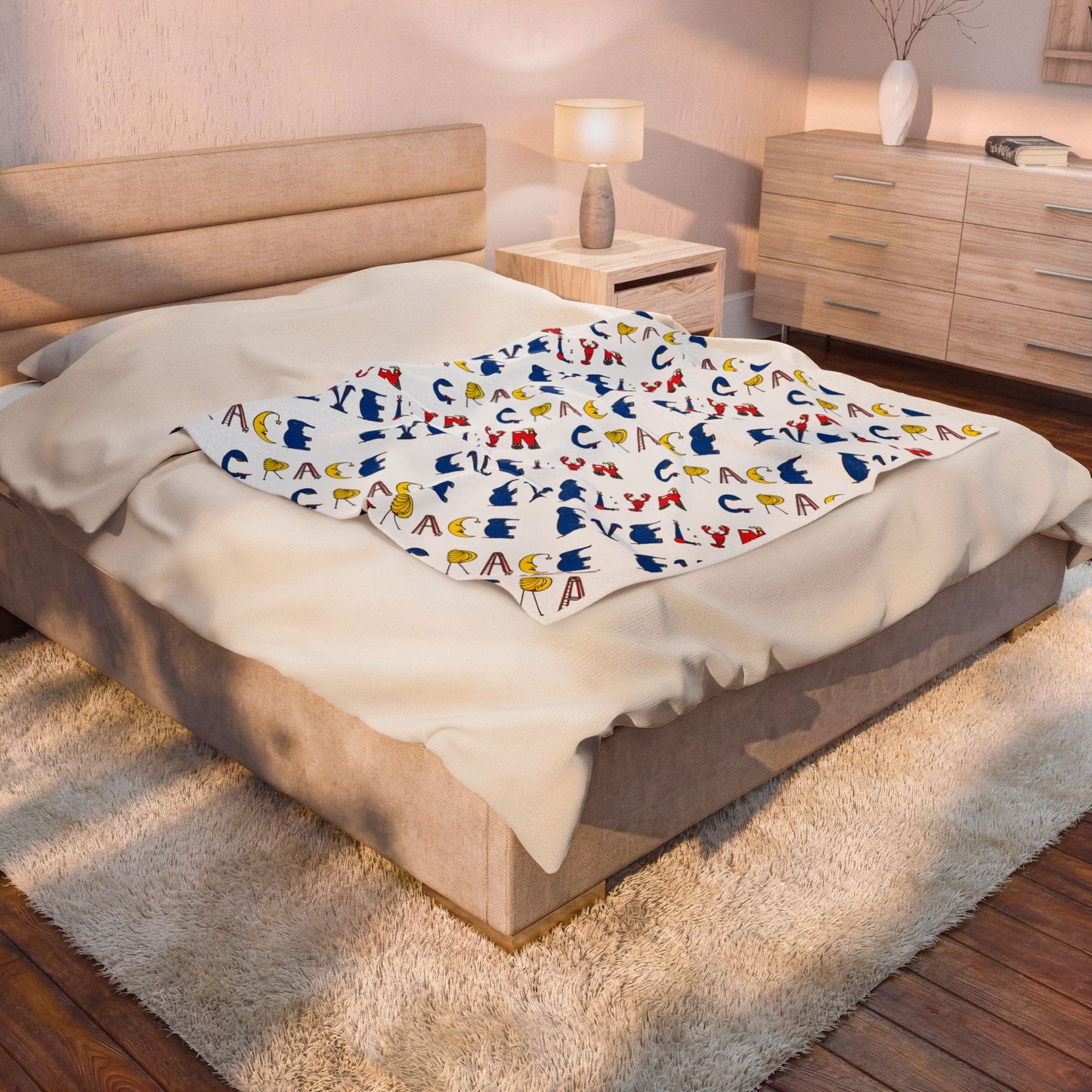 Personalized Velveteen Plush Blanket - Original Alphabet - Childhood Treasures
