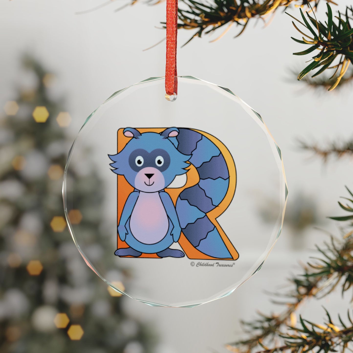Glass Ornament, Single Animal Letter