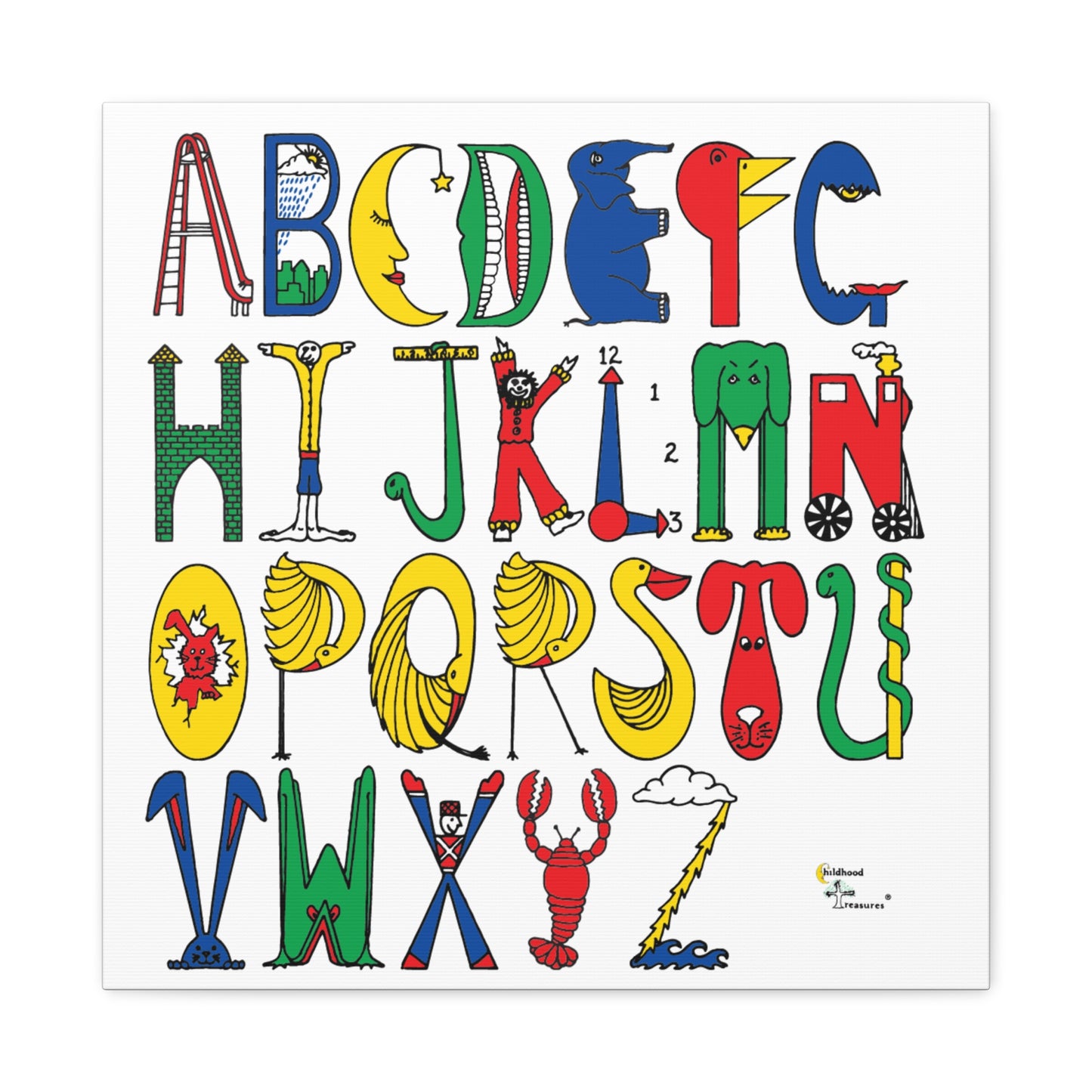 Alphabet Canvas, Stretched, Original Alphabet