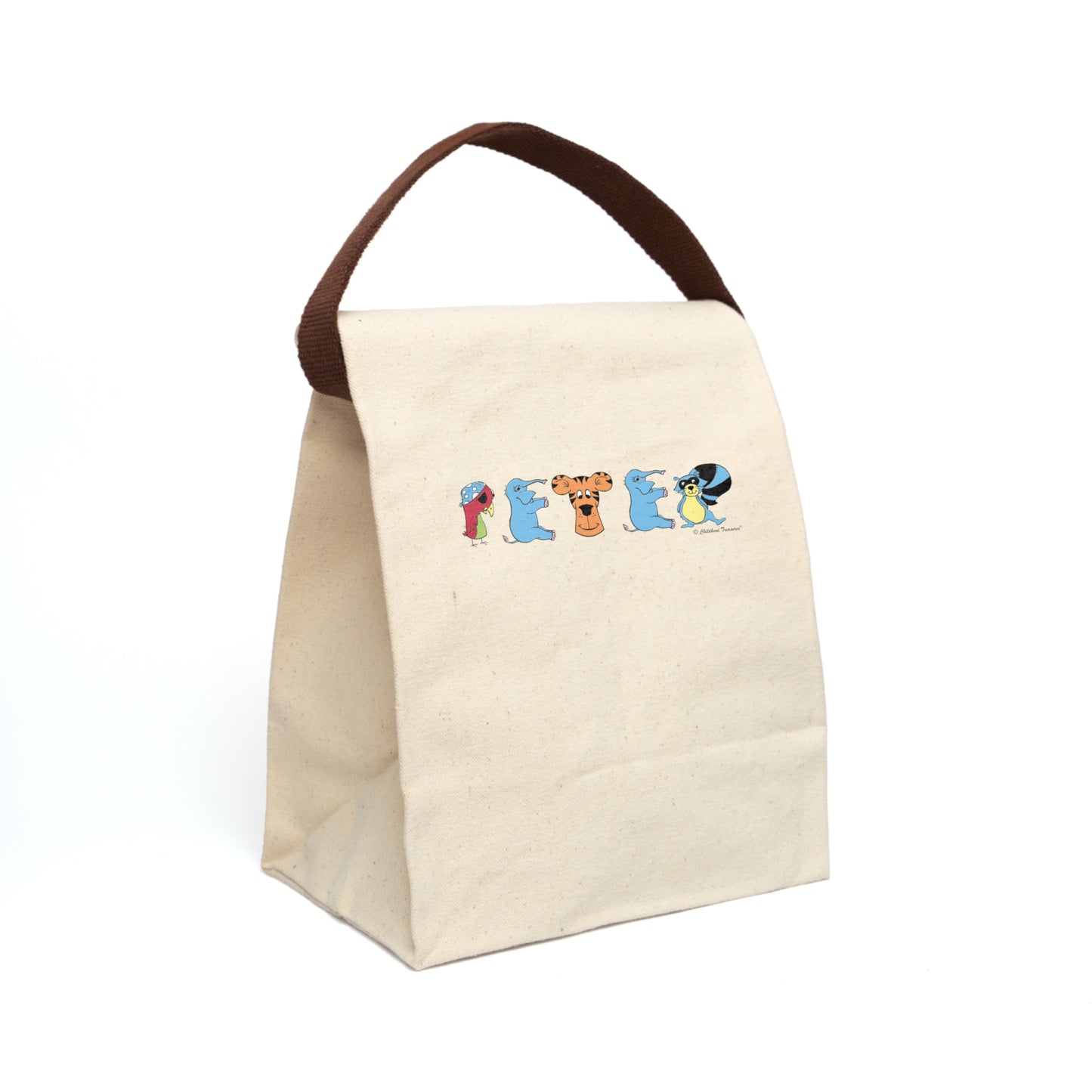 Personalized Canvas Lunch Bag With Strap - Animal Alphabet - Childhood Treasures