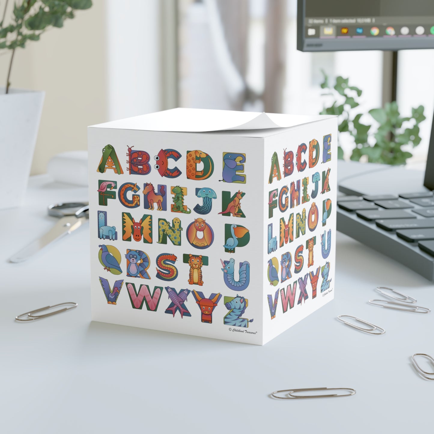 Alphabet Sticky Note Cube - Animal Alphabet