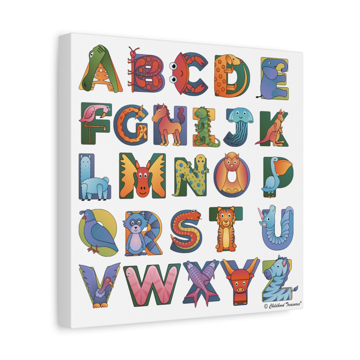 Alphabet Canvas, Stretched, Animal Alphabet