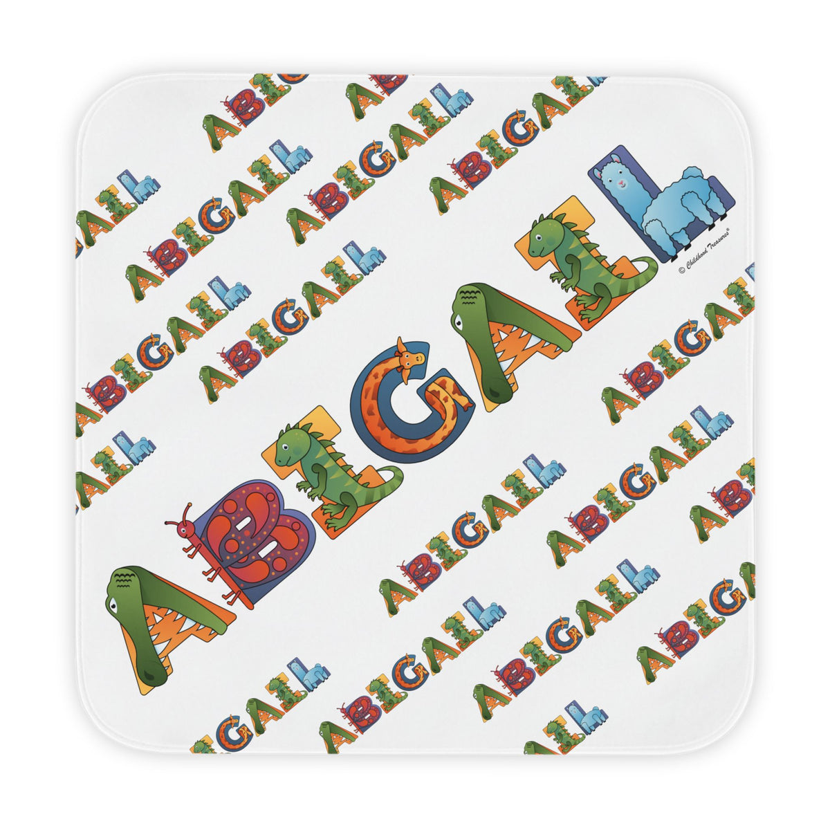 Personalized Hooded Baby Towel - Animal Alphabet