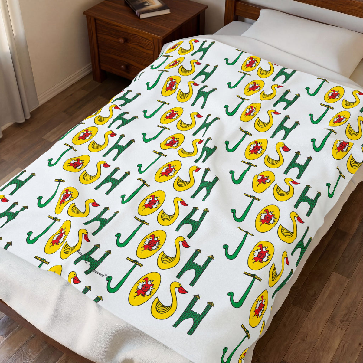 Personalized Velveteen Plush Blanket - Original Alphabet