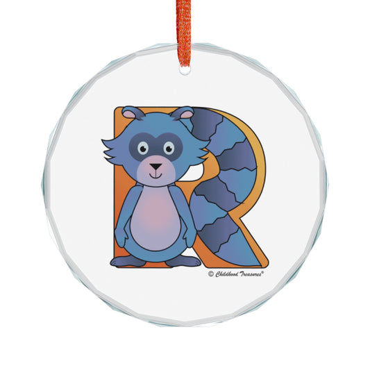 Glass Ornament, Single Animal Letter