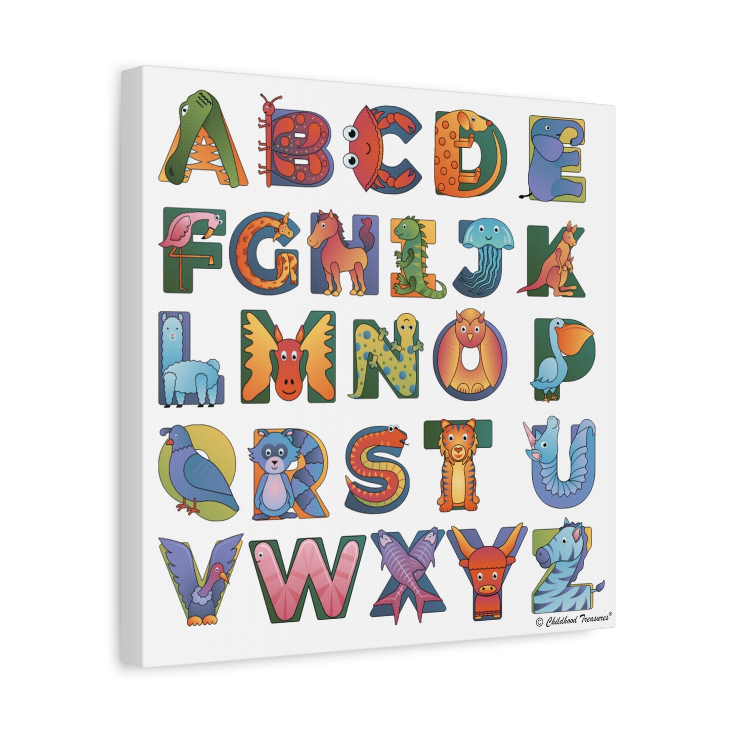 Alphabet Canvas, Stretched, Animal Alphabet