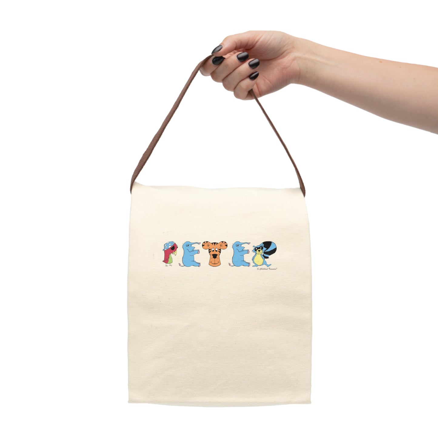 Personalized Canvas Lunch Bag With Strap - Animal Alphabet - Childhood Treasures