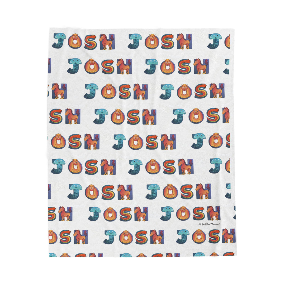 Personalized Velveteen Plush Blanket - Animal Alphabet