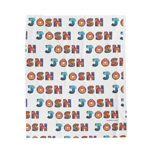 Personalized Velveteen Plush Blanket - Animal Alphabet