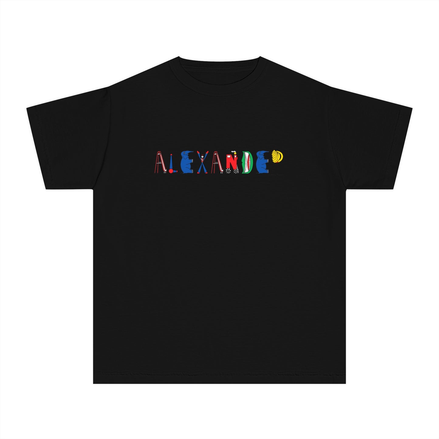 Personalized Youth Midweight Tee - Original Alphabet - Childhood Treasures -