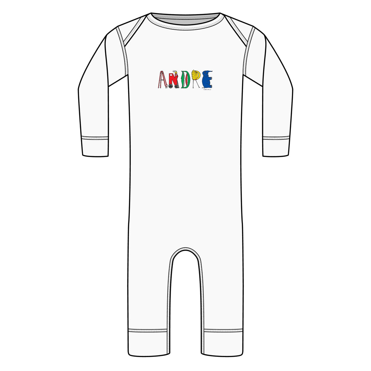 Infant Long Legged Baby Rib Bodysuit - Original Alphabet