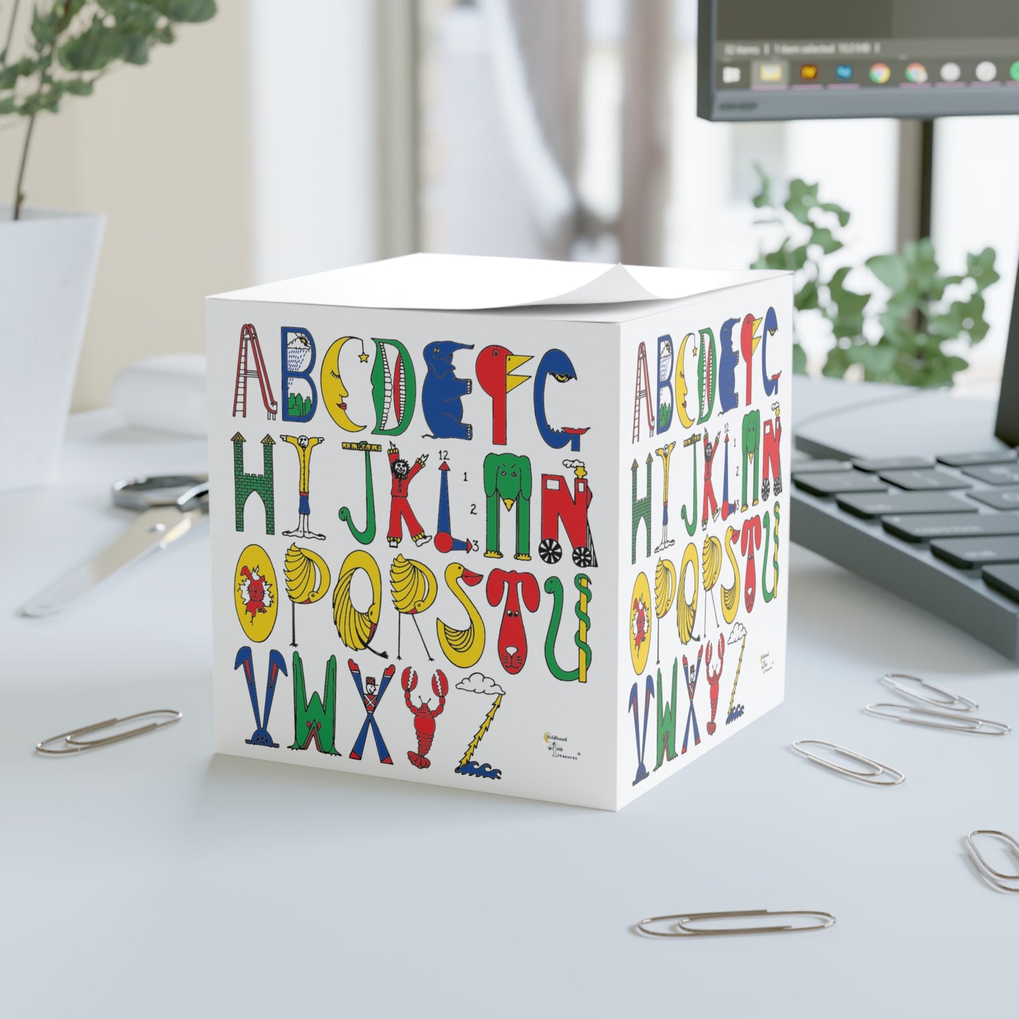 Alphabet Sticky Note Cube Original Alphabet