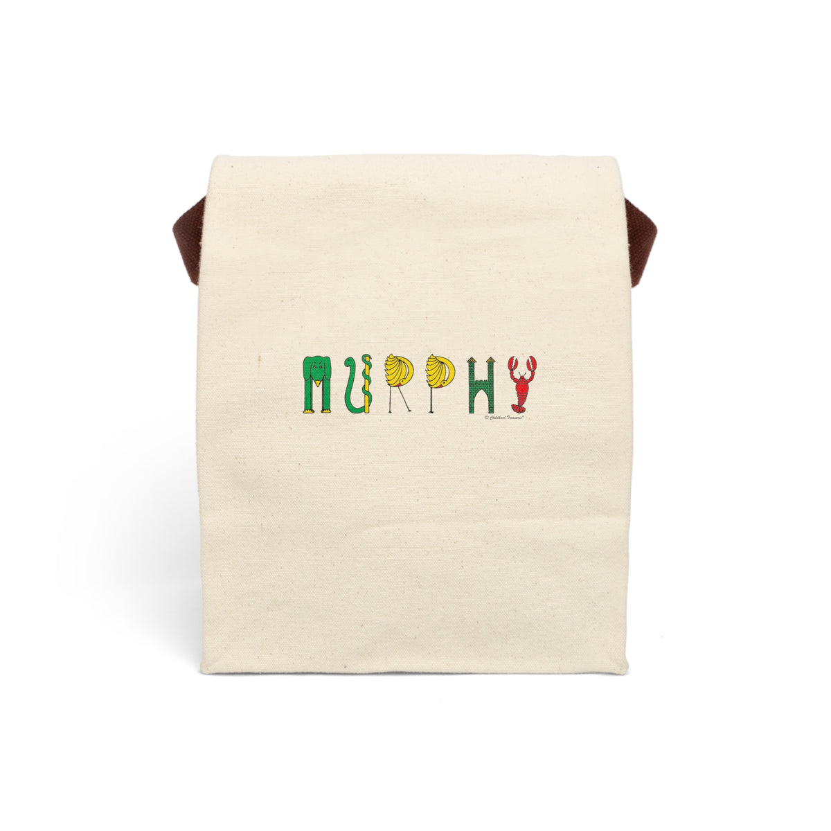 Canvas Personalized Lunch Bag With Strap - Original Alphabet