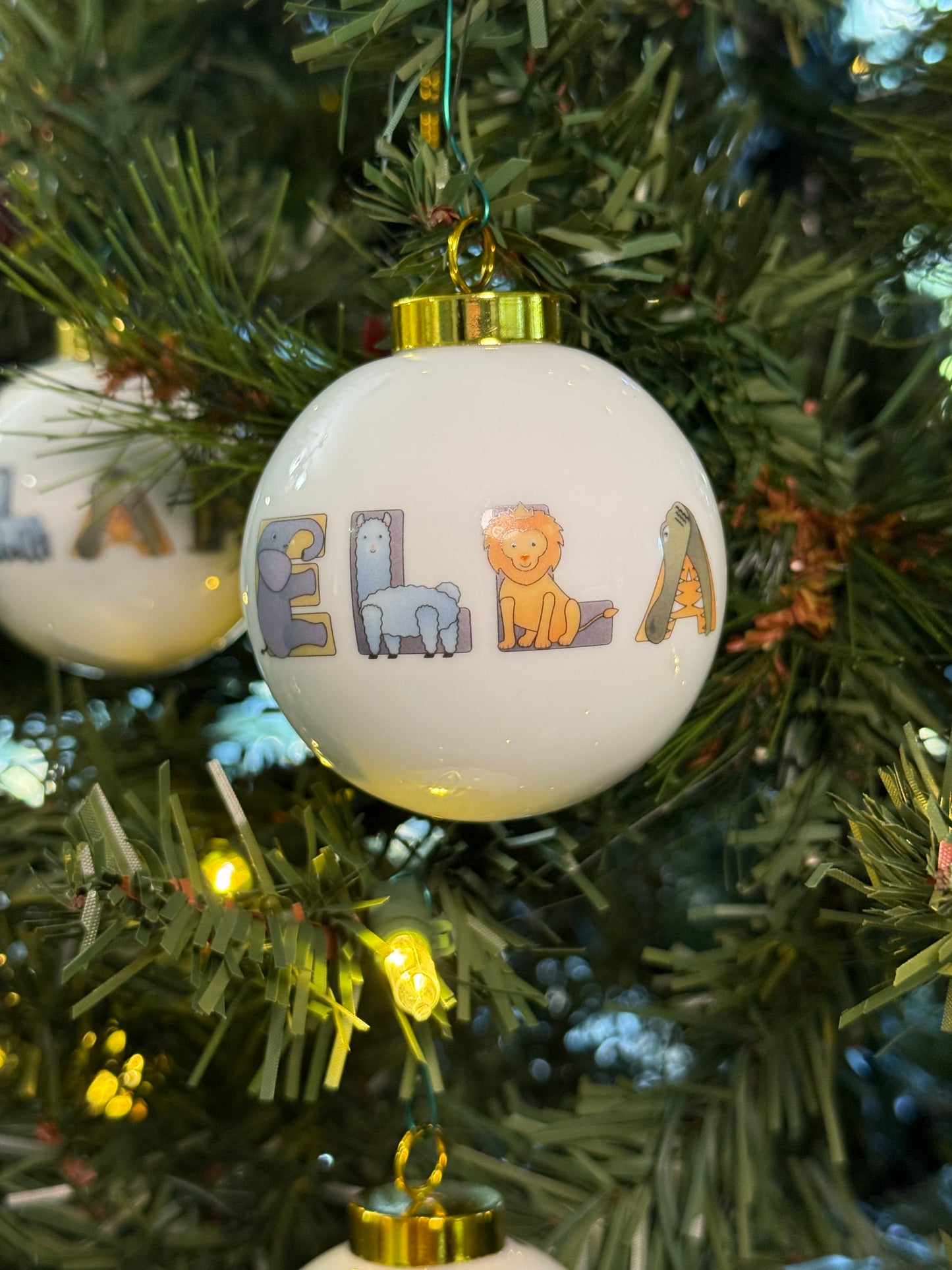Personalized Children's Ornament (2.5") Animal Alphabet