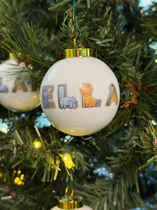 Personalized Children's Ornament (2.5") Animal Alphabet