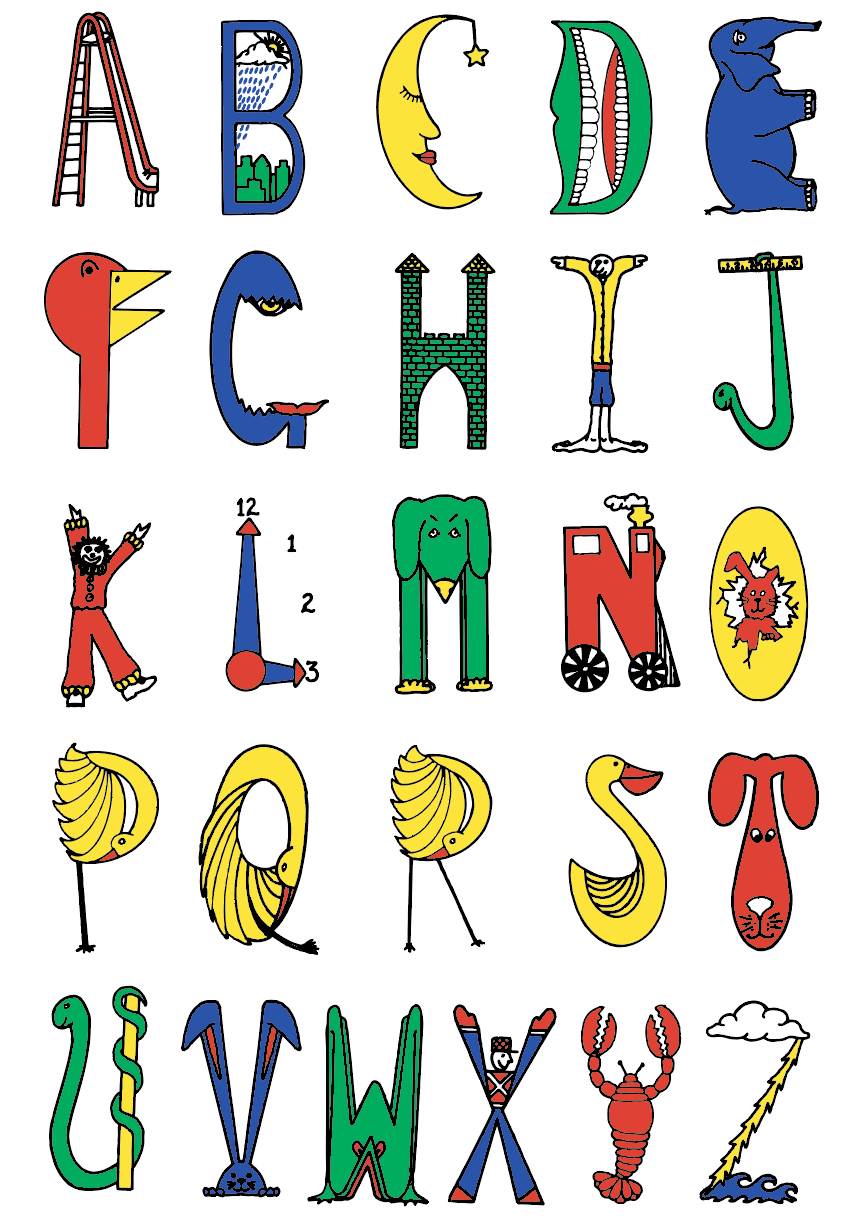 Personalized Greeting cards (16) - Original Alphabet - Childhood Treasures